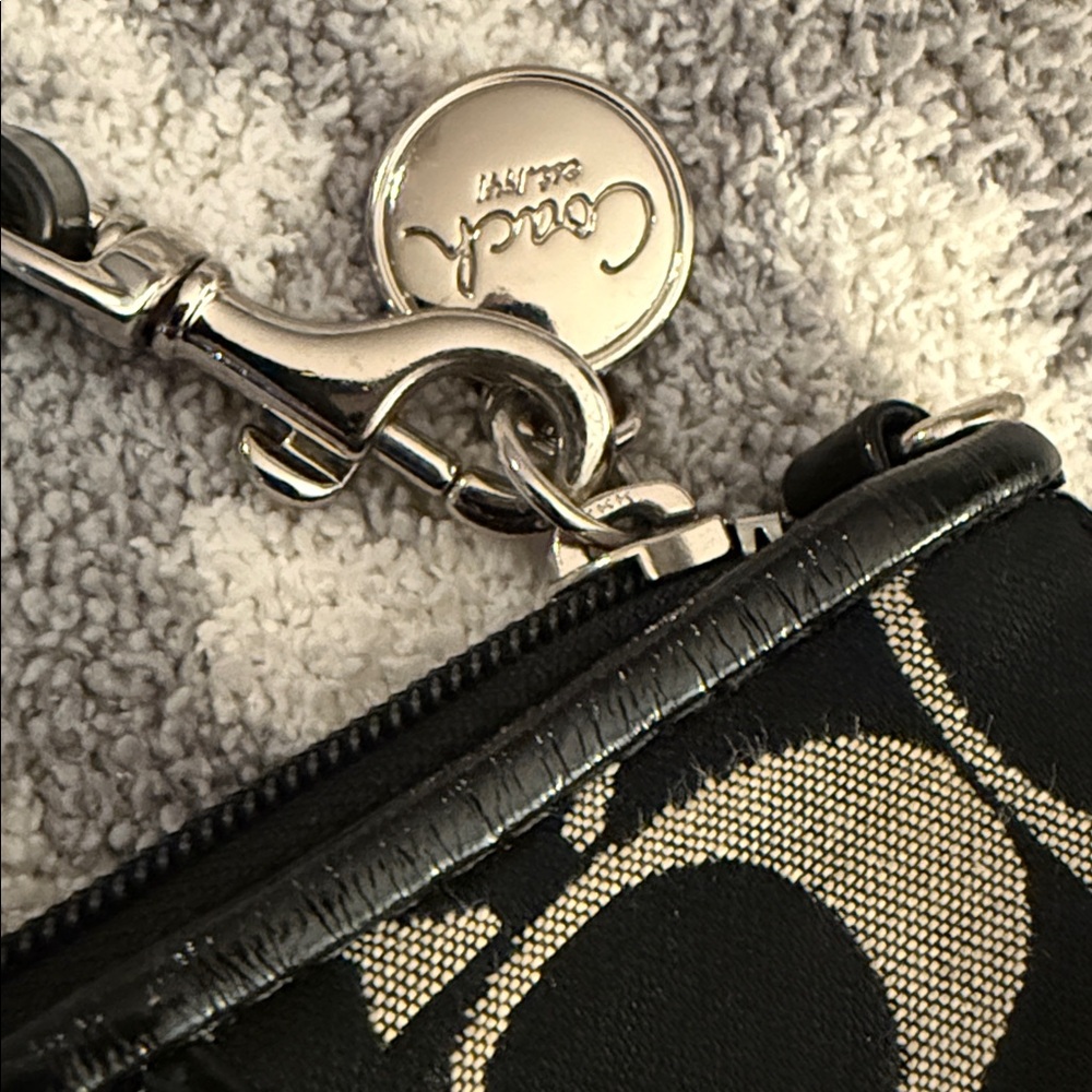 Coach Signature Black and Gray Wristlet - Picture 6 of 6